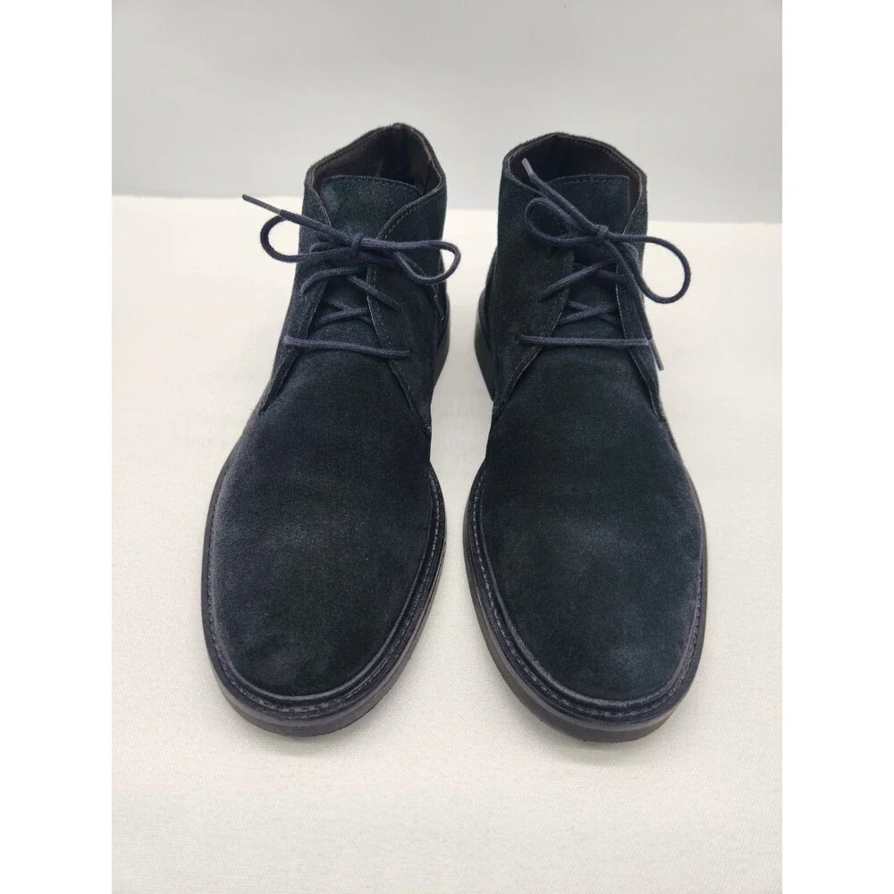Valleverde Size 39 Black Boots Suede Men Chukka Ankle Leather Italy